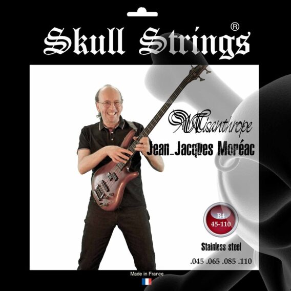 MISANTHROPE - CORDES DE BASSE SKULL STRINGS SIGNATURE JEAN-JACQUES MOREAC [Misanthrope Argile]  SET DE BASSE 4 CORDES 45-110 EN ACIER INOXYDABLE