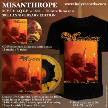 MISANTHROPE Les 3 Derniers Exemplaires !!! - BUNDLE 1666… Theatre Bizarre 2LPs Gatefold Couleur Inkspot Orange Dark & Black limité à 100 ex. + Paroles/Lyrics Insert + 1 T-Shirt + 1 CD Digipack + Digital Bonus