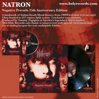 NATRON - CD Digipack + LP Negative Prevails 25th Anniversary Edition Ultra Black Vinyl + lyrics insert [CULT ITALIAN DEATH METAL] ultra limited to 80 ex. first print February 2026