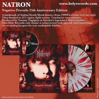 NATRON - CD Digipack + LP Negative Prevails 25th Anniversary Edition Splatter Gore Vinyl + lyrics insert [CULT ITALIAN DEATH METAL] ultra limited to 67 ex. first print February 2026
