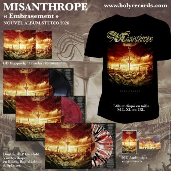 MISANTHROPE – DIE HARD BUNDLE « Embrasement » Test Pressing Signé + 3 x 2LPs + 1 T-Shirt + 1 CD Digipack + 1 Audio Tape Musicassette + Digital Bonus