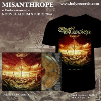 MISANTHROPE – BUNDLE Embrasement 2LPs Gatefold Couleur Ambre Marbré – Deep Amber Marbled limité à 80 ex. + Paroles/Lyrics Insert + 1 T-Shirt + Digital Bonus