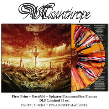 MISANTHROPE - Embrasement 2LPs Gatefold Couleur Splatter Flammes - Fire Flames limité à 65 ex. + Paroles/Lyrics Insert + Bonus Digital