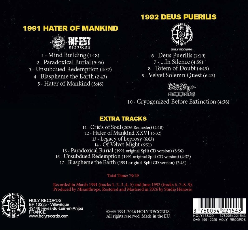 MISANTHROPE - BUNDLE « HATER OF MANKIND 35th Anniversary Edition » 1 T-Shirt + 1 CD Digipack – Image 6