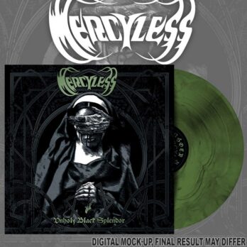 MERCYLESS - LP Gatefold Unholy Black Splendor [Cult Death Metal France] couleur Galaxy Olive Green and Black pressage 2026