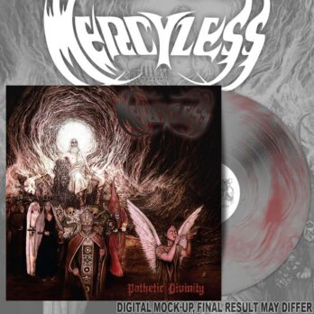 MERCYLESS - LP Gatefold Pathetic Divinity [Cult Death Metal France] couleur Galaxy Silver and Red pressage Décembre 2025